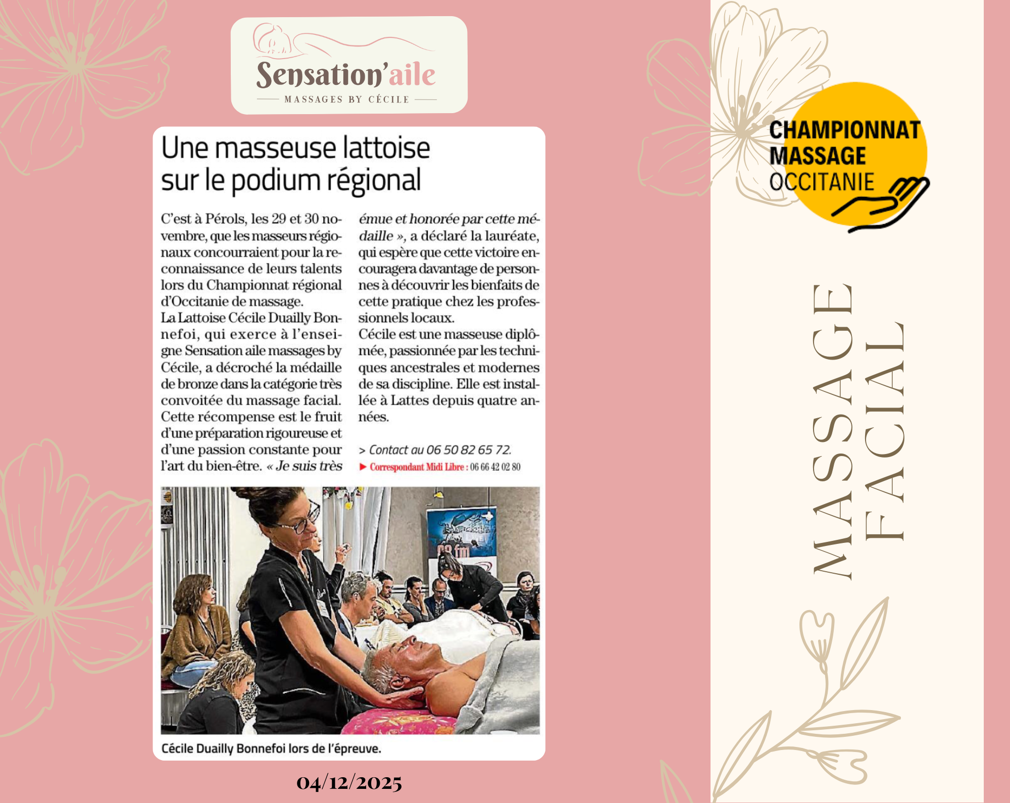Article consacré au championnat régional de massage